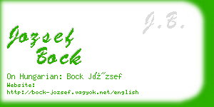 jozsef bock business card